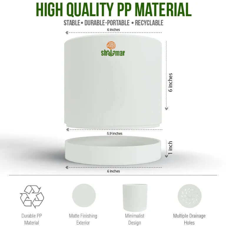 High-quality PP material plant pot with drainage holes, durable and portable for indoor plants.