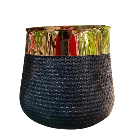 Fiber planter with golden collar - Shalamar Nurseries & LandscapersShalamar Nurseries & Landscapers