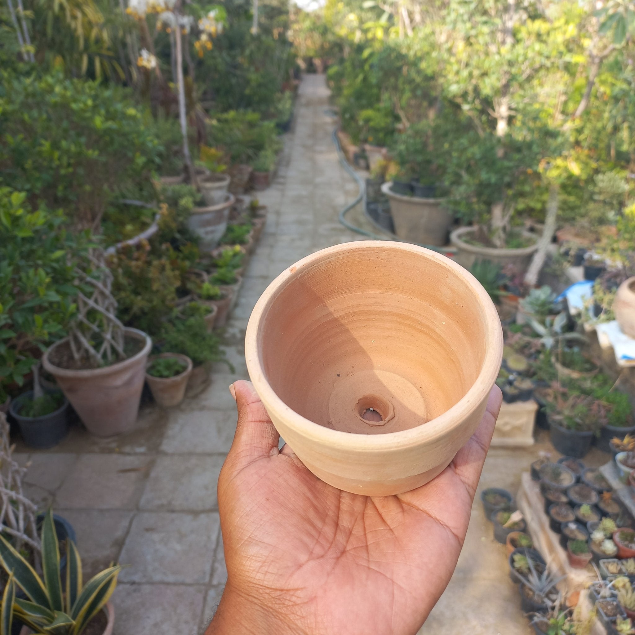 Terracotta pot 4.5in. dia 2pc set with drain hole. - Shalamar Nurseries & LandscapersShalamar Nurseries & Landscapers