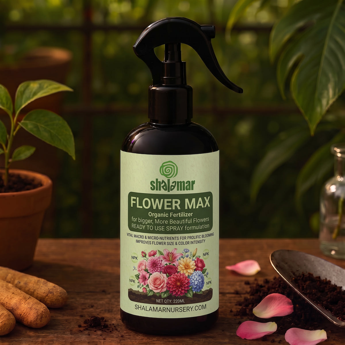 SHALAMAR FLOWER MAX - Organic Fertiliser for bigger, More Beautiful Flowers - READY TO USE SPRAY