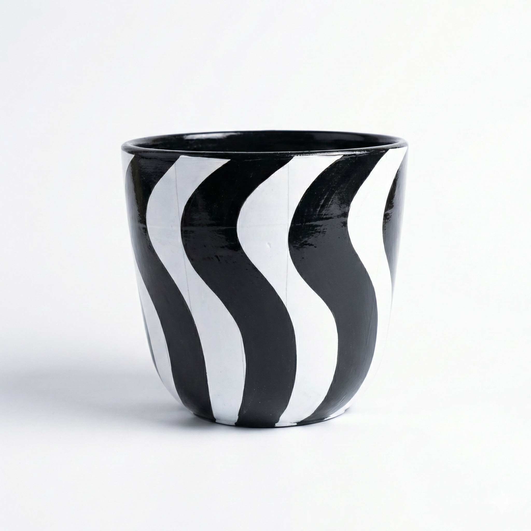 Oil painted Terracotta Pot Wave