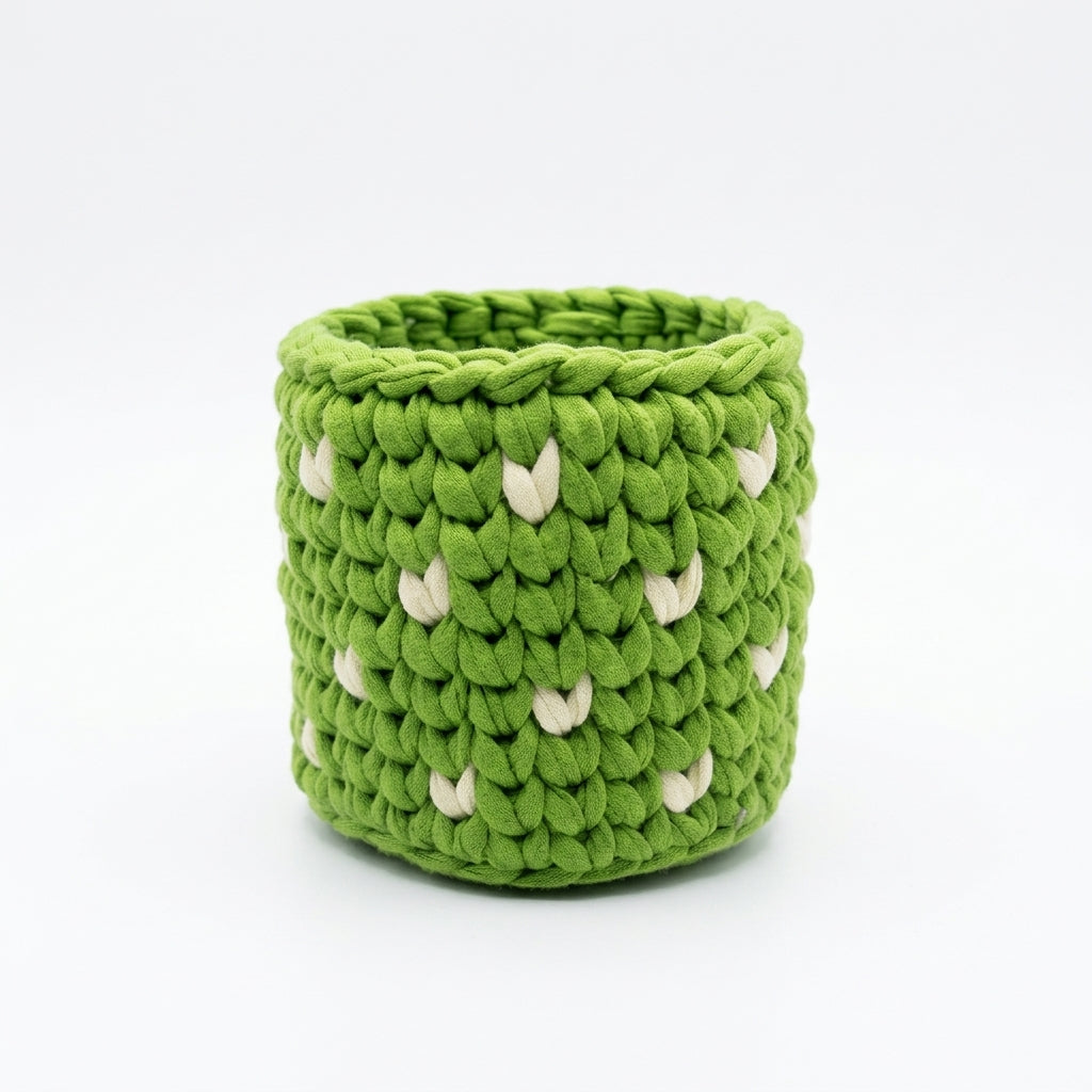 Hand crafted Crochet Basket with Snake Plant Dwarf. Best for Gift!