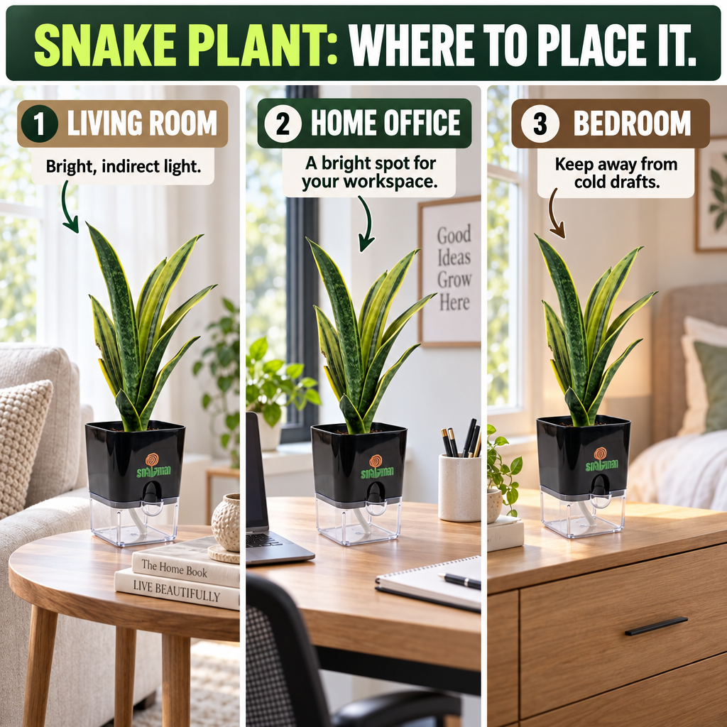 Snake plant placement guide: living room, home office and bedroom