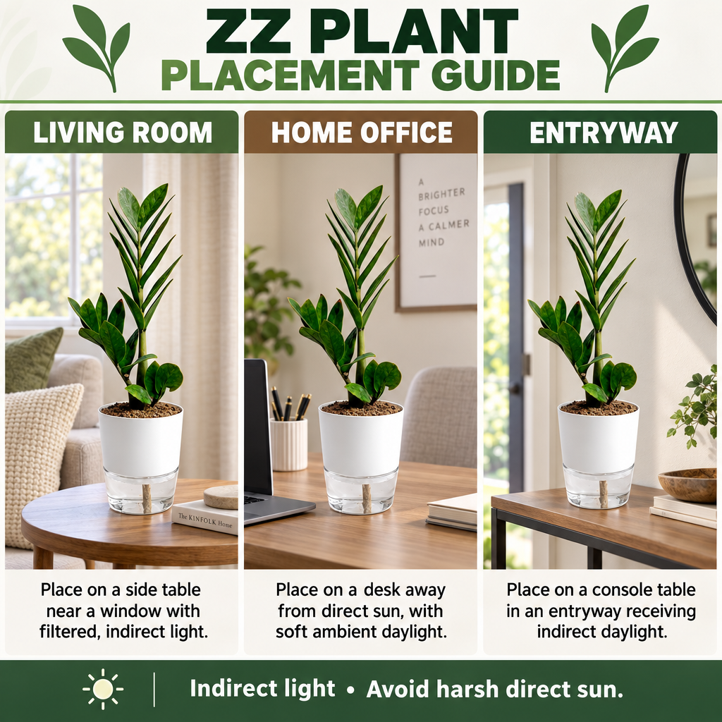 ZZ plant placement guide: living room, home office and entryway