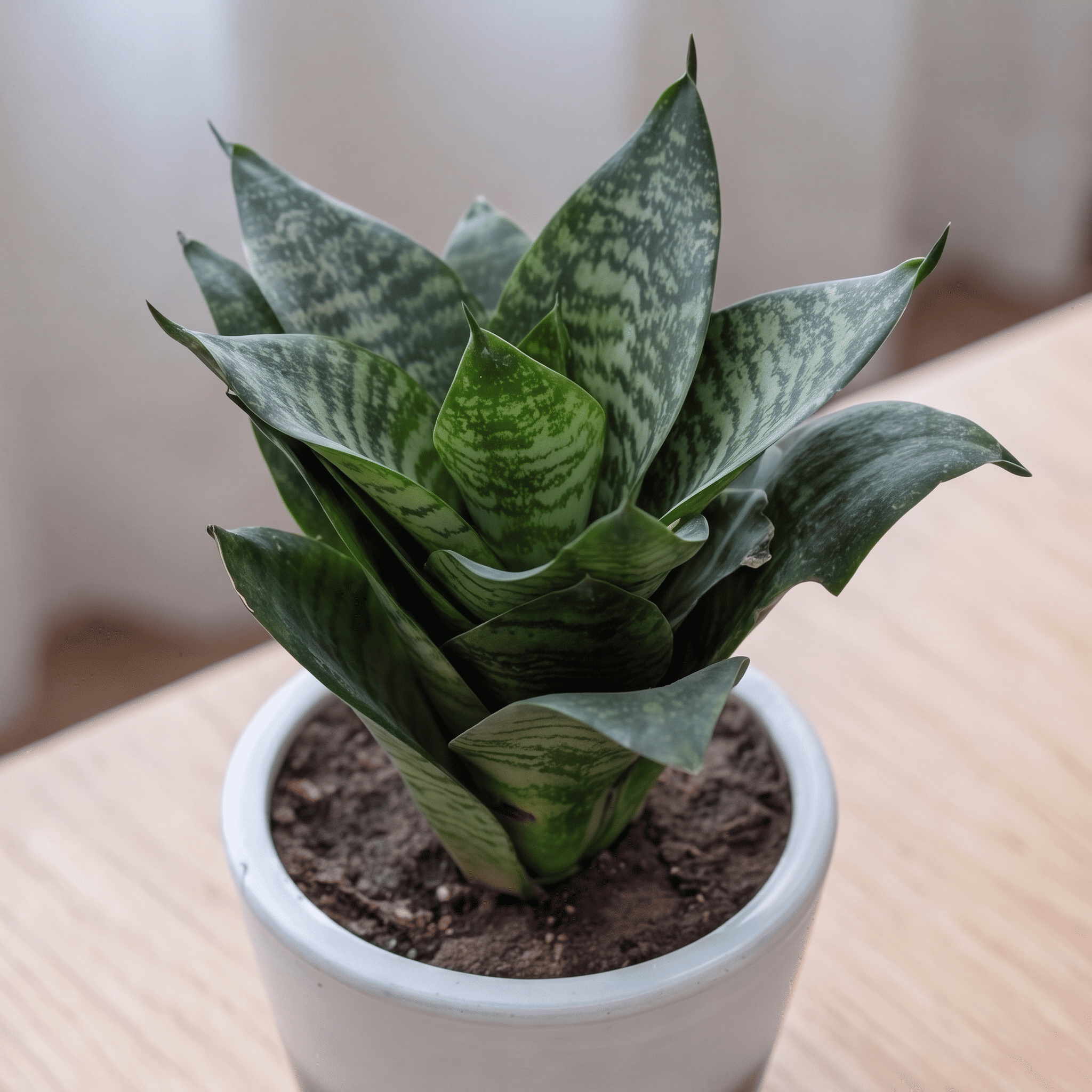 Snake Plant Dwarf in Painted Terracotta Pot
