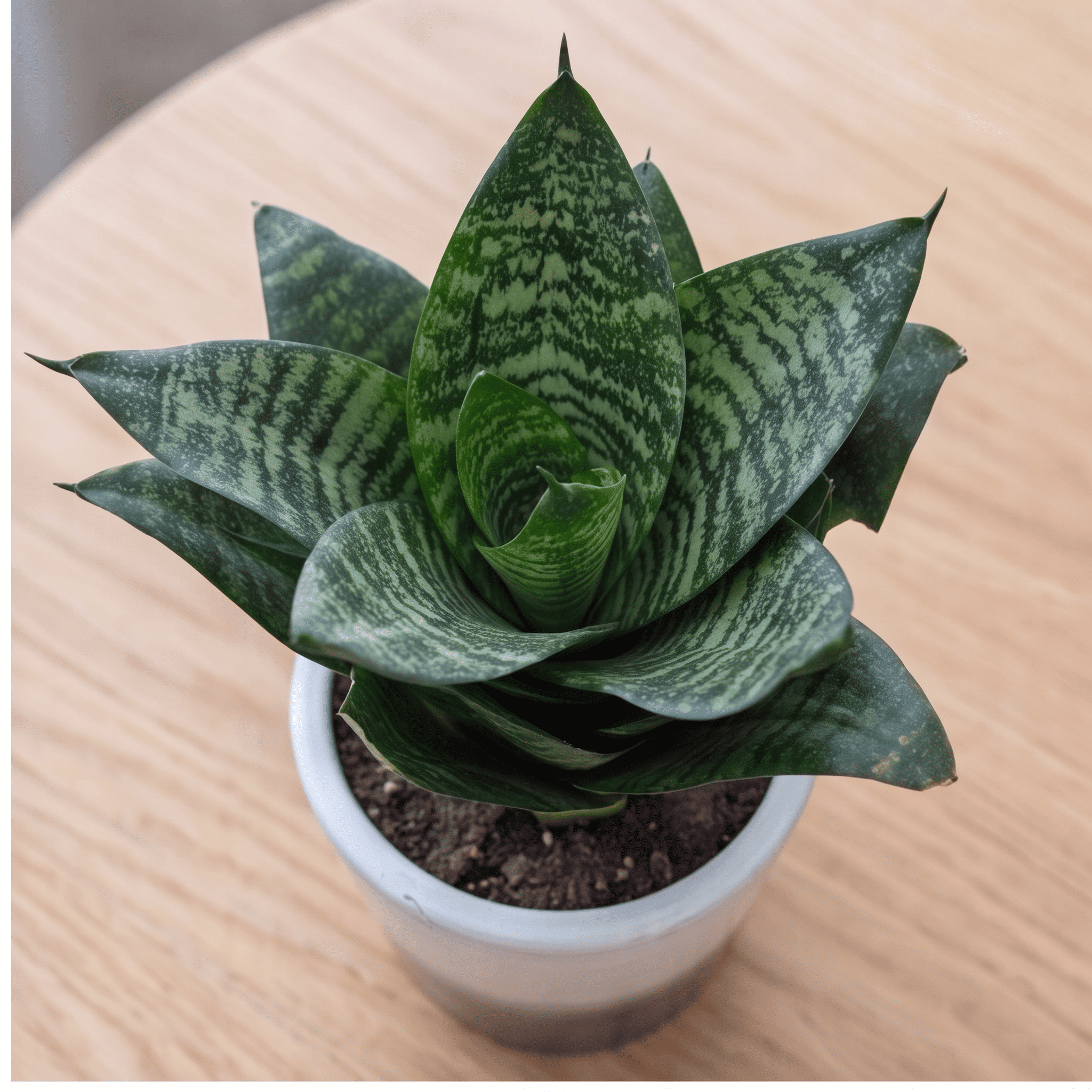 Snake Plant Dwarf in Painted Terracotta Pot