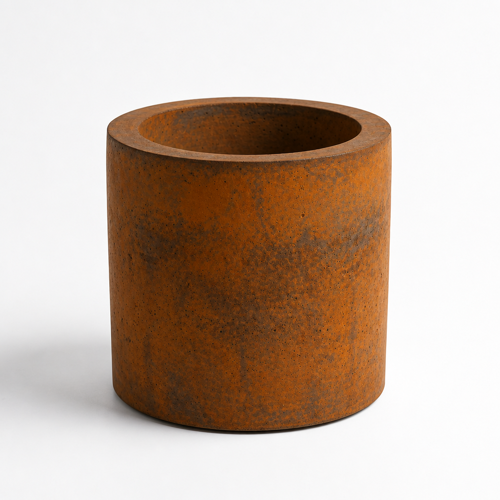 Architect Series - Handcrafted Concrete Pot - Rust Metal Finish