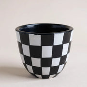 Oil painted Terracotta Pot Checkered - Shalamar Nurseries & Landscapers