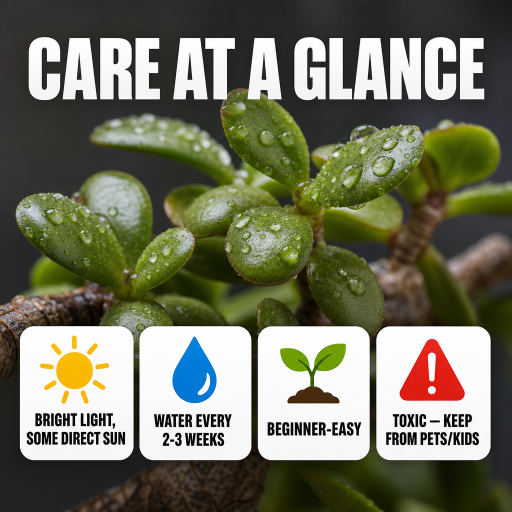 Lucky Jade Bonsai - Care at a glance
