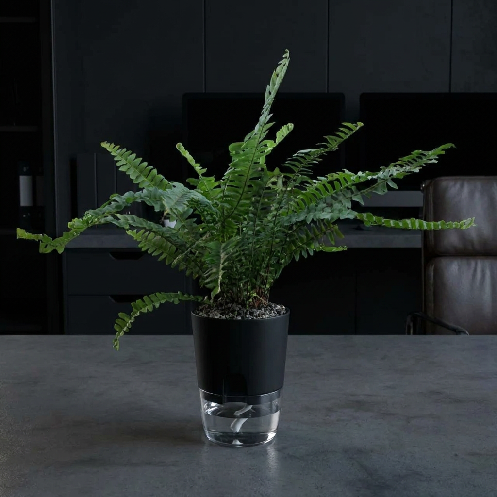Boston Fern Yellow Pot Variation