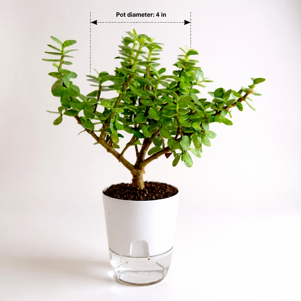 Lucky Jade Plant Large Leaves - dimensions: pot 4 in