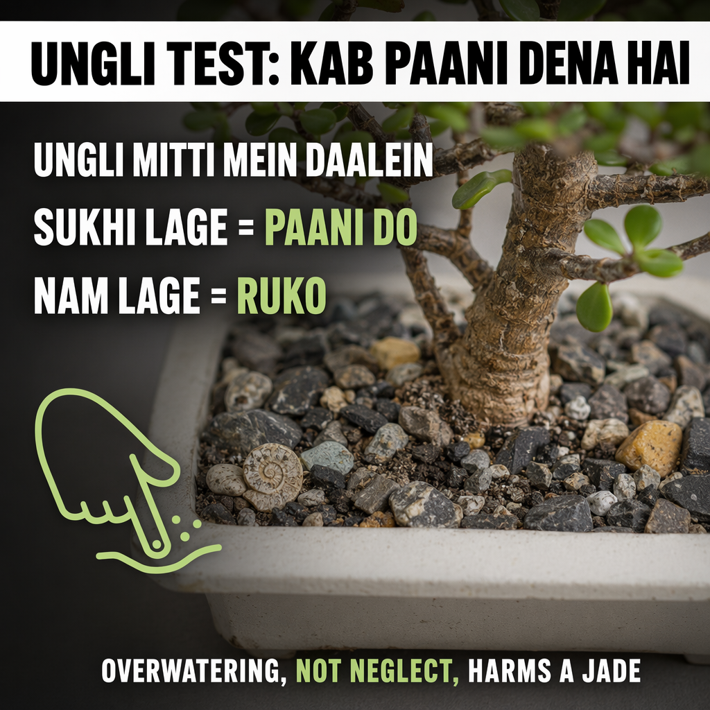 Lucky Jade Bonsai - Ungli test watering guide