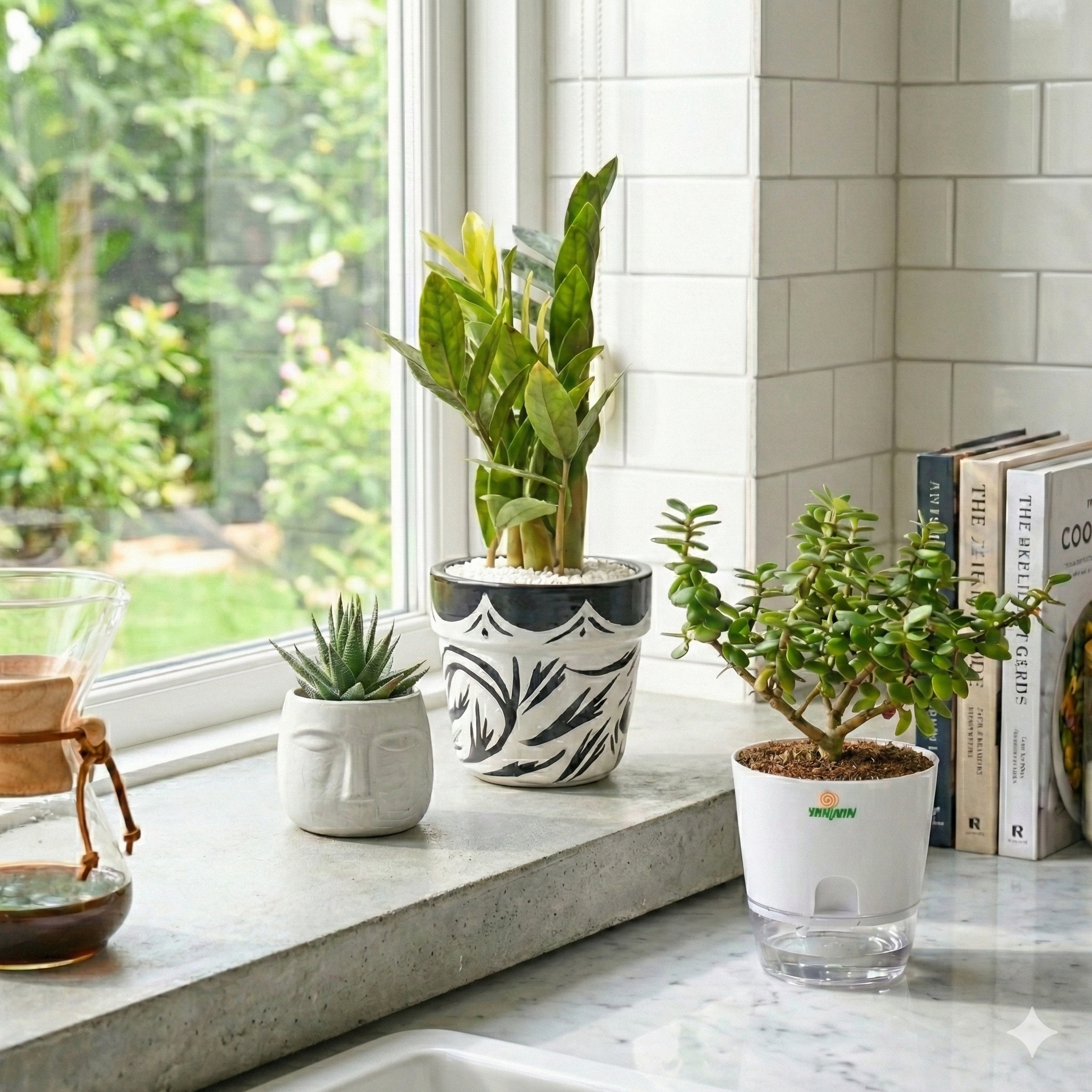 Set of 3 - Wow Bundle | ZZ Painted Terracotta, Zebra OLA, Jade Self watering