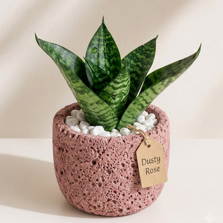 Handcafted Natura Pot with Snake Plant
