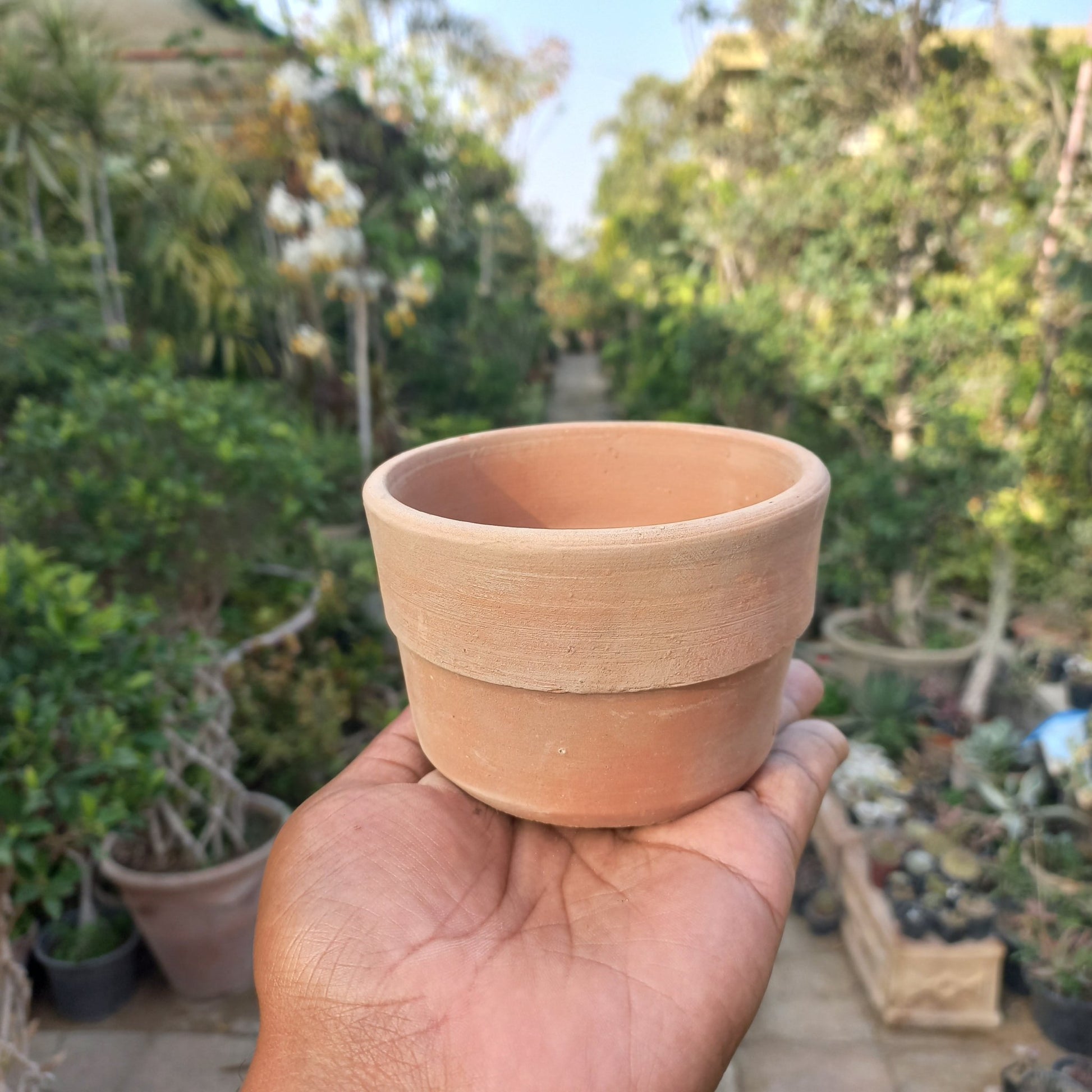 Terracotta pot 4.5in. dia 2pc set with drain hole. - Shalamar Nurseries & LandscapersShalamar Nurseries & Landscapers